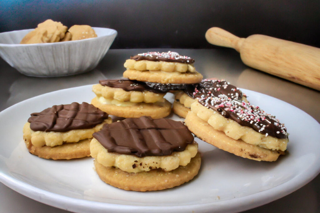 sugar cookies with chocolate frosting