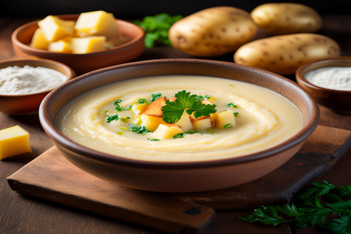 What thickens potato soup?